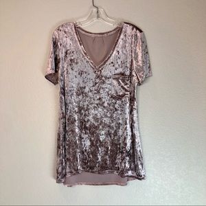 Spring + Mercer Velvet Vneck Short Sleeve